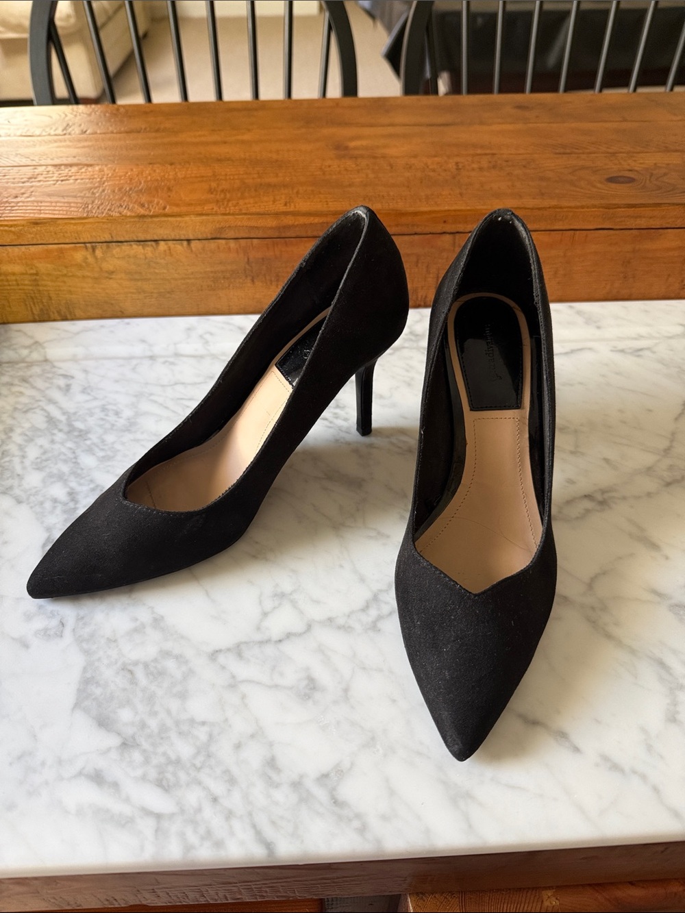 Stradivarius Pointed Toe Black Heels Mid Height